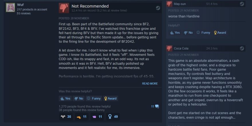 Battlefield 2042 Slammed on Steam with Only 26% Positive Reviews